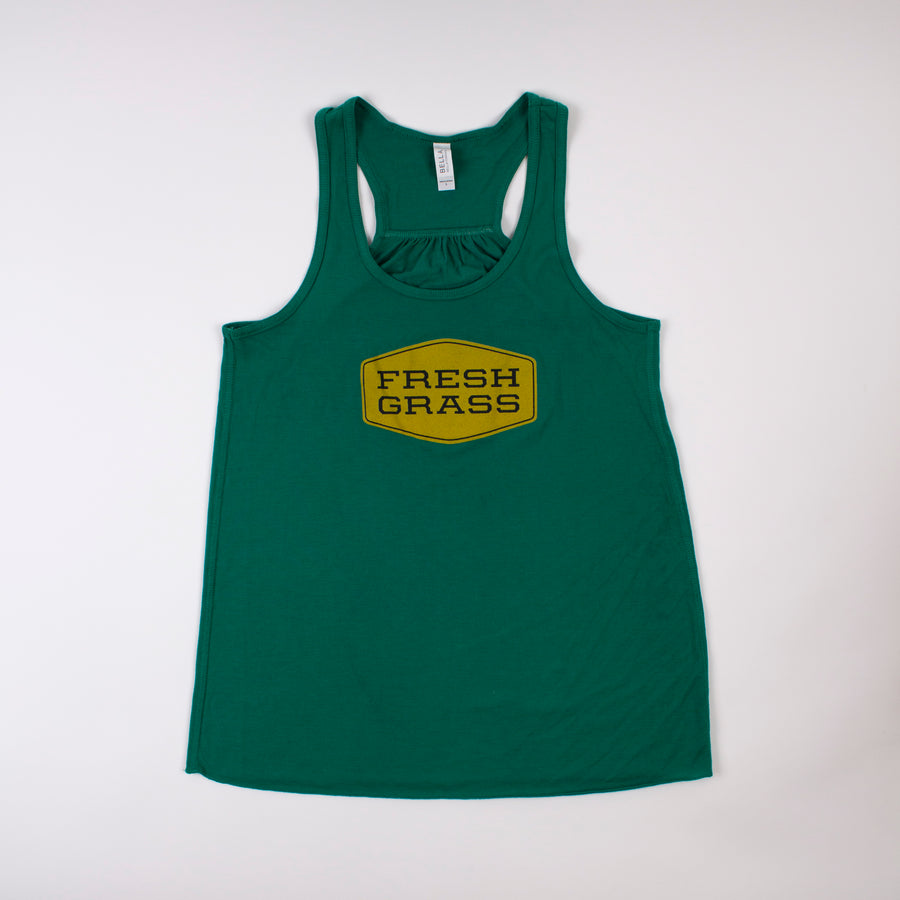 FreshGrass Tank Top: Green with Yellow Logo