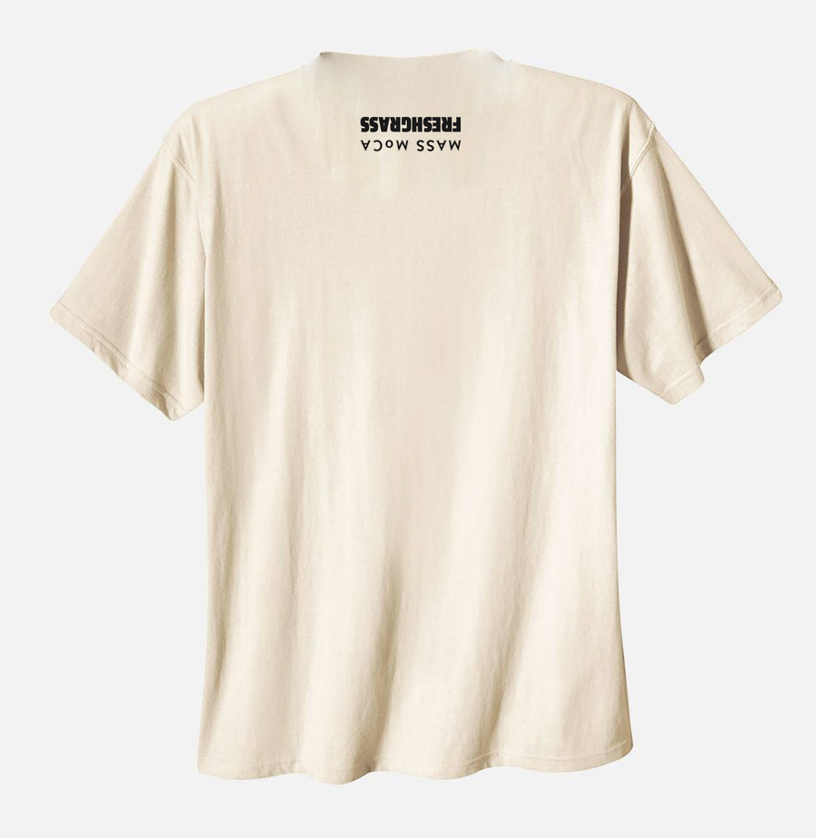 Freshgrass T-shirt: Crew Neck Cream with Music Uprooted
